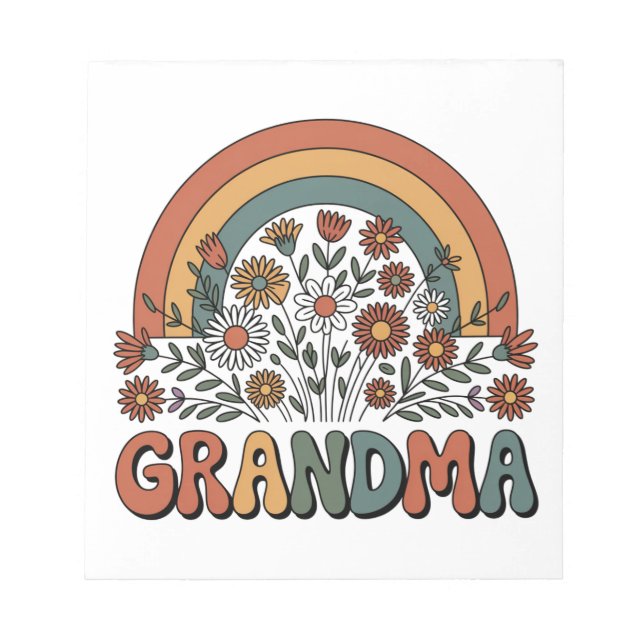 Blommig Mormor Anteckningsblock (Framsida)