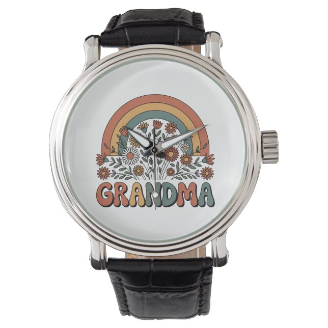 Blommig Mormor Armbandsur (Framsida)