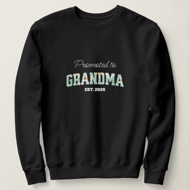 Blommig Mormor, Befordrad till Mormor  T Shirt (Design framsida)
