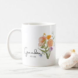 Blommig Mormor Est 2026, Babypresenter för kommand Kaffemugg