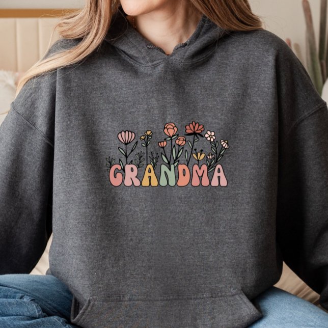 Blommig Mormor-Hoodie T Shirt (Skapare uppladdad)