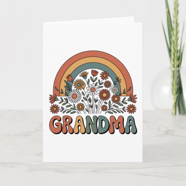 Blommig Mormor Kort (Framsida)