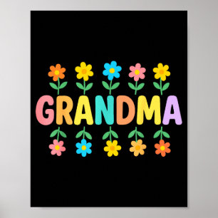 Blommig mormors dag poster