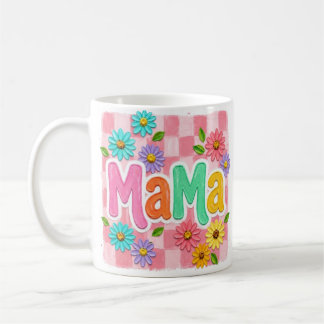 blommig mormug, söt mormug, rosa blomkruksmug kaffemugg
