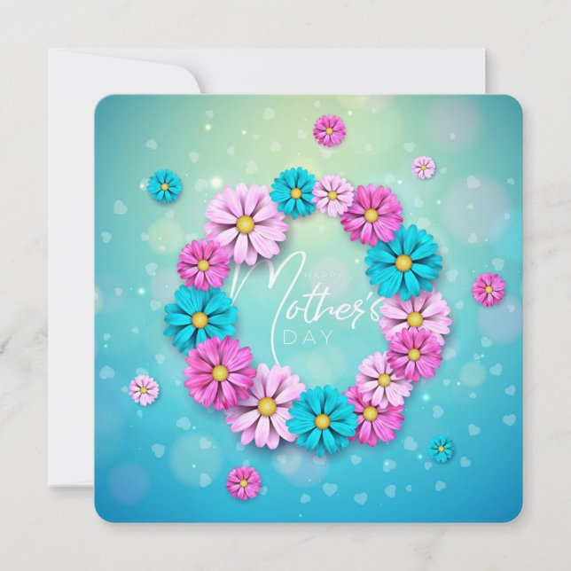 Blommig mors dag julkort (Framsida)