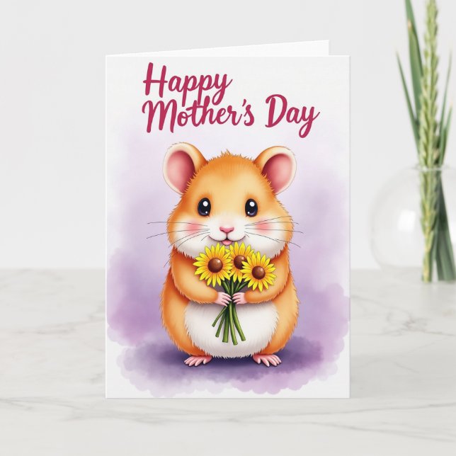 Blommig mors dag-kort med varelse kort (Framsida)