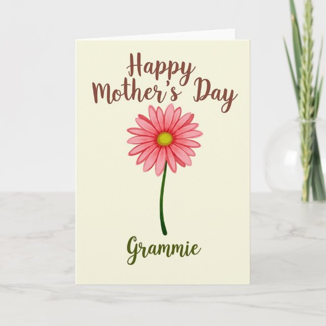Blommig Mors Dag Mormor Kort (Framsida)