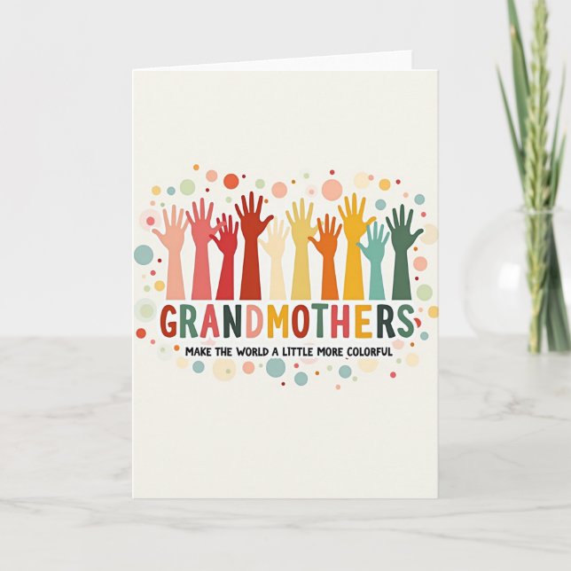 Blommig Morsdags Hand Kort (Framsida)