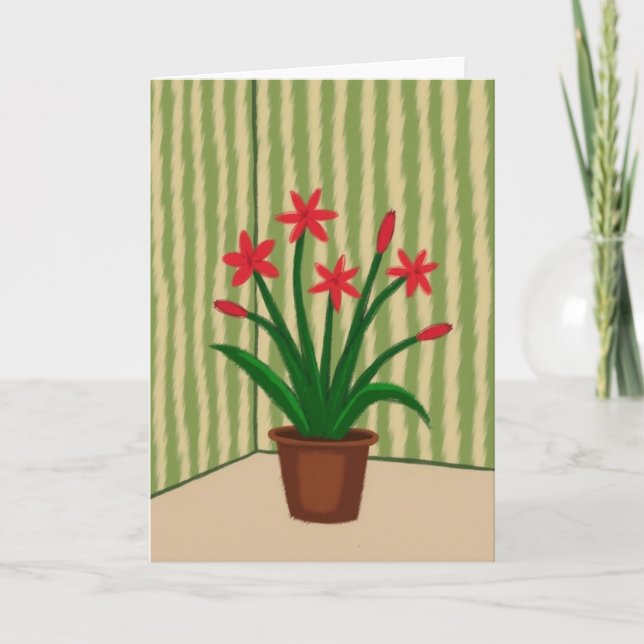 Blommig Morsdagsplanta Kort (Framsida)