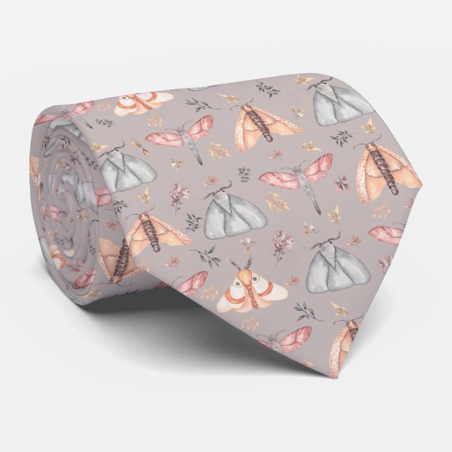 Blommig Moth Fjärilsmönster Slips (Rullad)