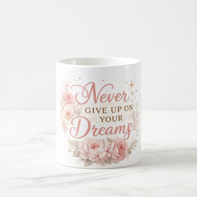 Blommig motiverande citat  kaffemugg (Center)