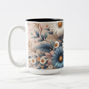 Blommig mugg Vintage botanisk kaffemugg Aestheti