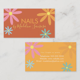 Blommig nageltekniker Groovy visitkort