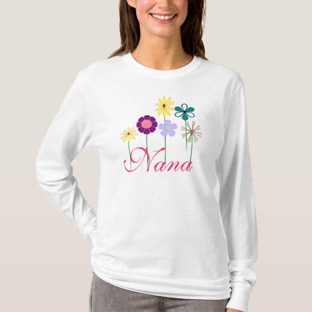 Blommig Nana skjorta Tee (Framsida)