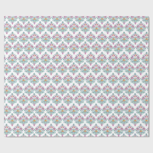 Blommig Nyckfullhet Modern Damastglädje. Presentpapper (Platt)