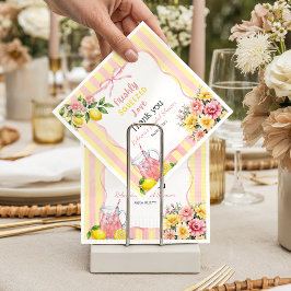 Blommig Nypressad Rosa Citron Bröllopsfest Pappersservett