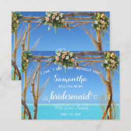 Blommig Ocean Sommar Strand Bröllopsbåge Brudtärna Inbjudningar