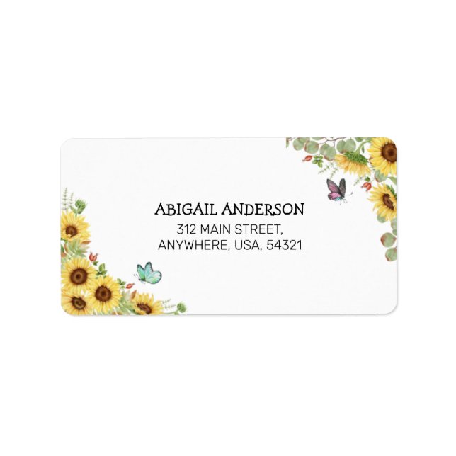 Blommig och botanisk adressetikett för baby shower (Framsidan)
