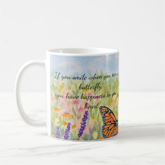 Blommig och fjäril kaffemugg