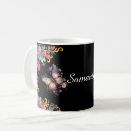 Blommig och fjäril Paisley Kaffemugg