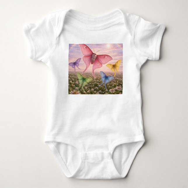 Blommig och mal en spädbarn t shirt (Framsida)