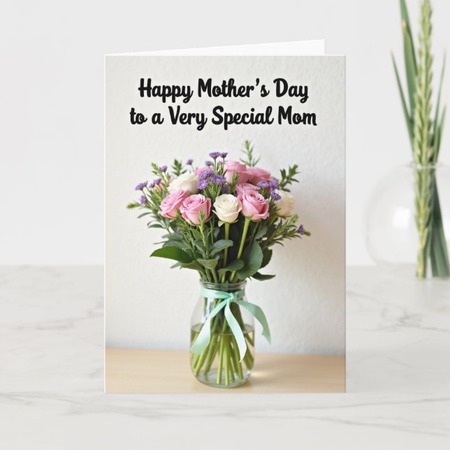 Blommig Ömhet Mamma Kort (Framsida)