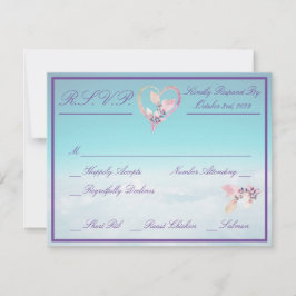 Blommig Över Molnen Turkos Bröllop RSVP-kort OSA Kort