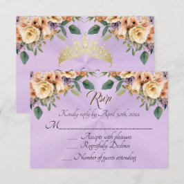 Blommig på Lavendel Quinceanera RSVP OSA Kort