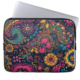 Blommig Paisley-mönster Laptop Fodral