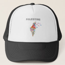 Blommig Palestina Kartdesign | Pro Palestina Keps