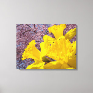 Blommig panelduk konst Gula Narcisser Blommar Canvastryck