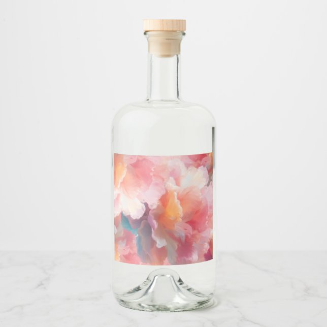 Blommig Pappers Tallrik Spritflaskor Etikett (Framsida)
