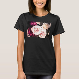 Blommig Pastell Rosa Ros Fotografering T Shirt