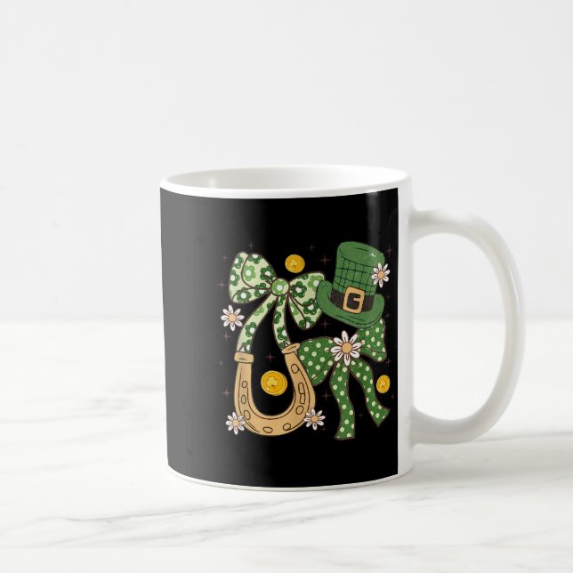 Blommig Patricks Coquette,retro Shamrock Roligt Pr Kaffemugg (Höger)