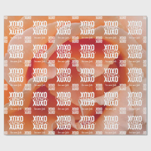 Blommig Peach Rose Kärlek Misslyckas Aldrig XOXO A Presentpapper