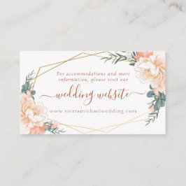 Blommig Persikokräm Guld Terrakotta Bröllopswebbpl Tilläggskort