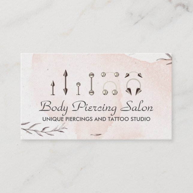 Blommig Piercing Specialist Visitkort (Framsida)