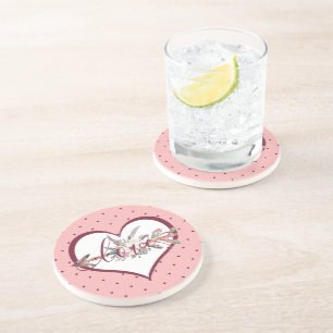 Blommig pil valentin underlägg