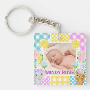 Blommig & Plaid Fotaram Nyfödd Baby