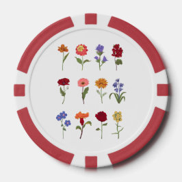 Blommig Pokerchip | Elegant Design Kasinochip Poker Marker