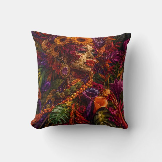 blommig pop, afrikansk drottning, botanisk kudde (Framsida)