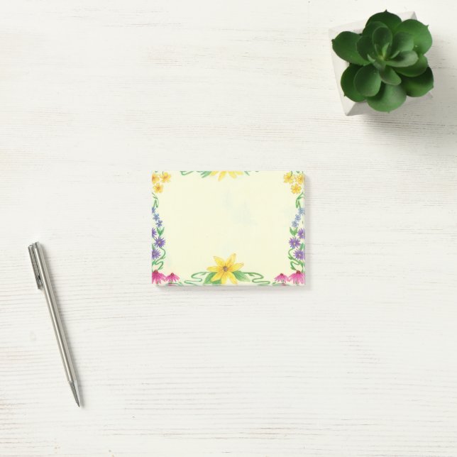Blommig Post-it Block (Kontor)