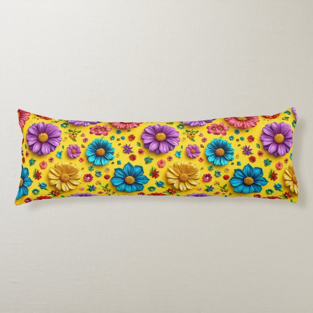 Blommig present till tonårstjej rumsdekor kroppskudde (Framsidan)