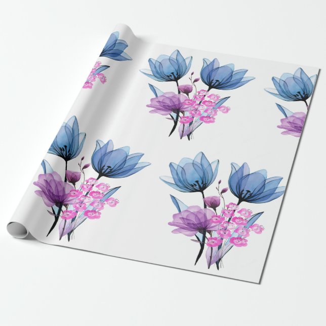 Blommig Presentpapper (Utrullad)