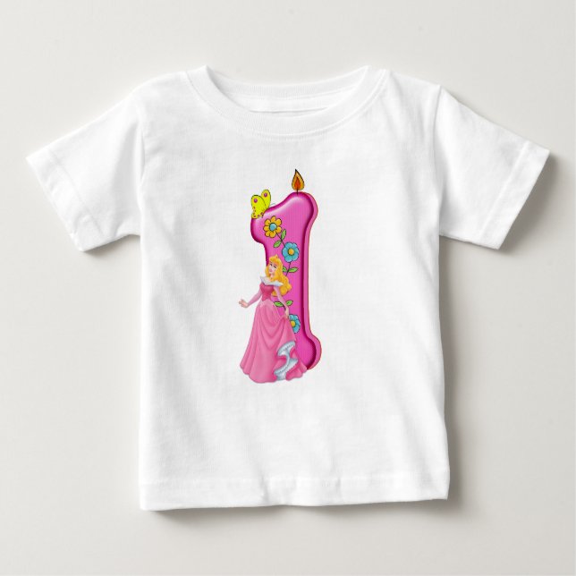 Blommig prinsessa Första födelsedagskljun T-shirt (Framsida)