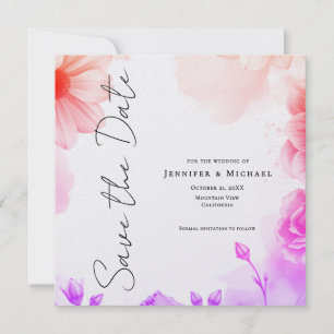 Blommig professionell minimalistisk modern enkel spara datumet