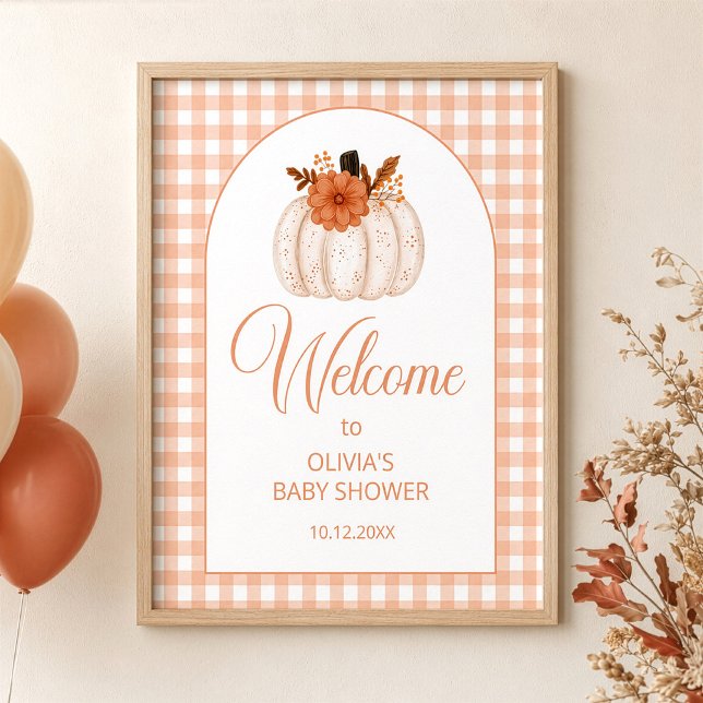 Blommig pumpa bebis shower välkomstskylt poster (Skapare uppladdad)