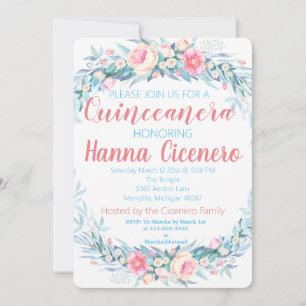 Blommig Quinceanerafirande Julkort