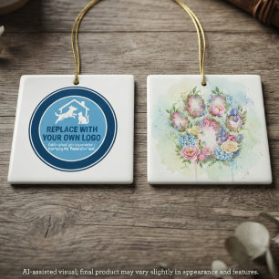 Blommig Räddning Av Husdjur Frivilligappreciering Julgransprydnad Keramik