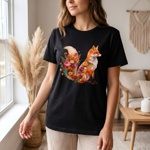 Blommig Räktröja Färgrik Boho Djur T-Shirt